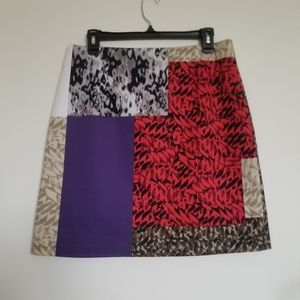 Elie Tahari Block Patterned Skirt